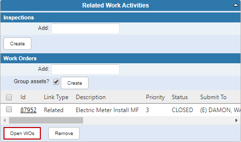 Open a Work Order