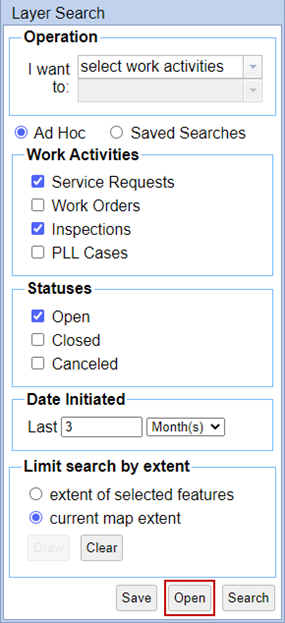 View a Saved Layer Search