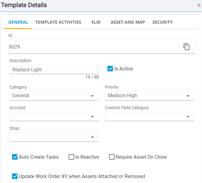 Add or Edit a Work Order Template