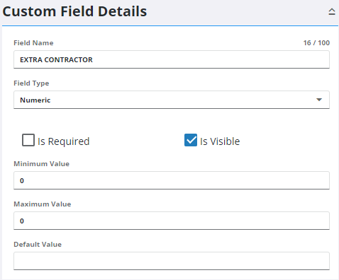 Numeric Field Types Add a Numeric Custom Data Field