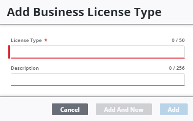Add a Business License Type