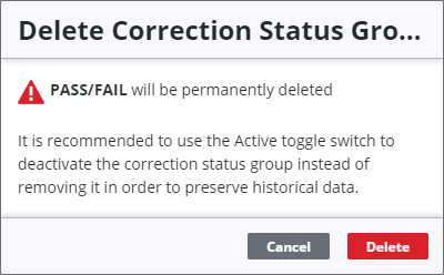 Remove a Checklist Status Group