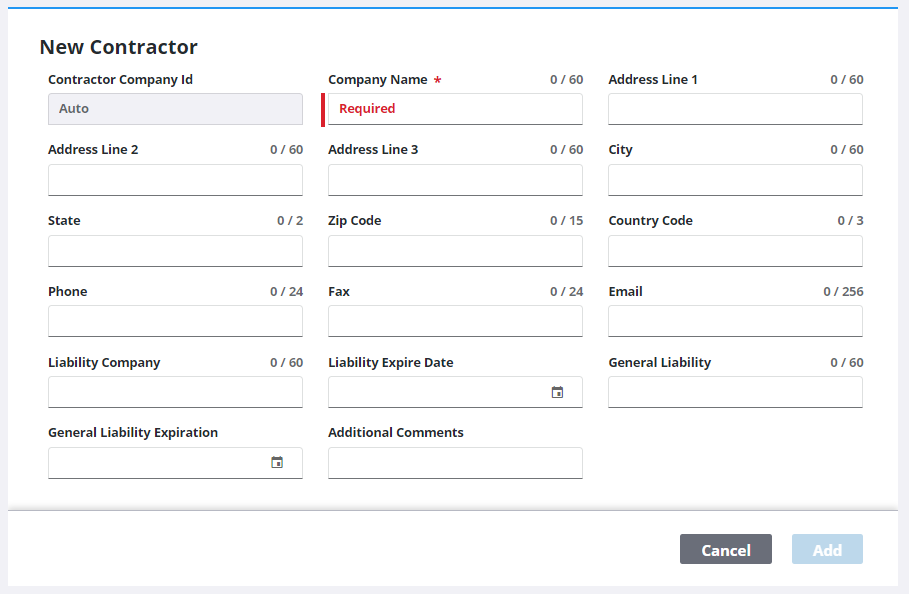 Add a Contractor