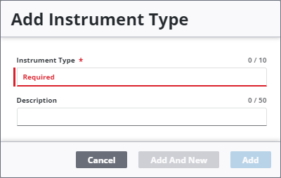Add an Instrument Type
