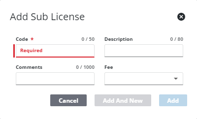 Add a Sub License