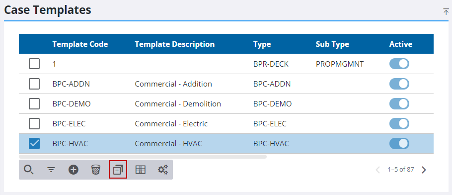 Clone a Case Template