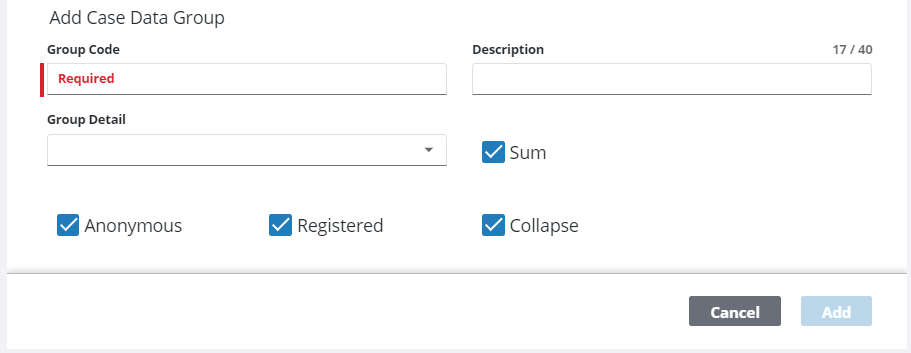 Add a Case Data Group