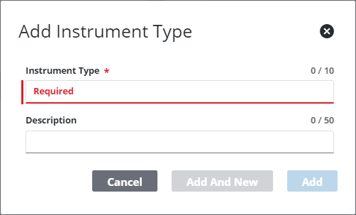 Add an Instrument Type