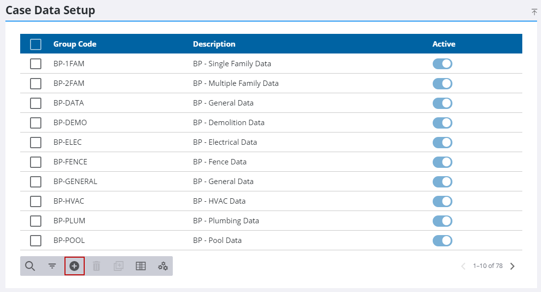 Add a Case Data Group