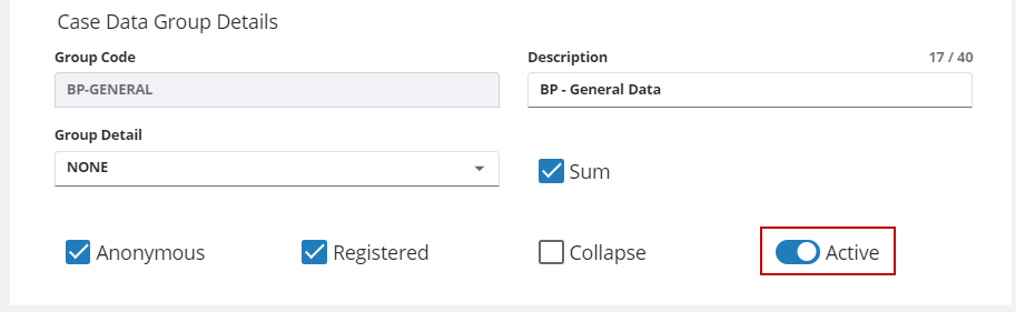 Remove a Case Data Group
