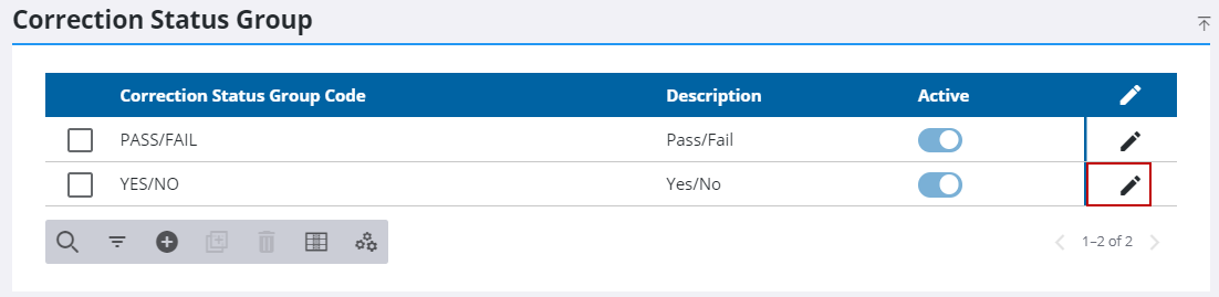 Edit a Checklist Status Group