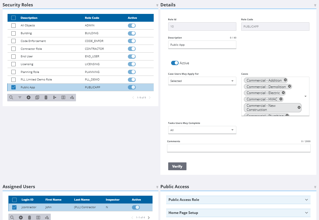 Edit a Security Role