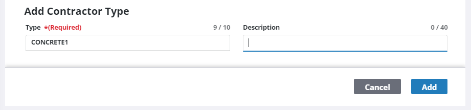 Add a Contractor Type