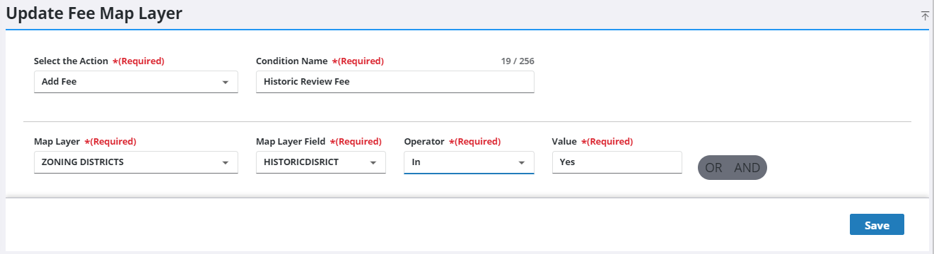 Fee Map Interface Edit a Fee Map Layer