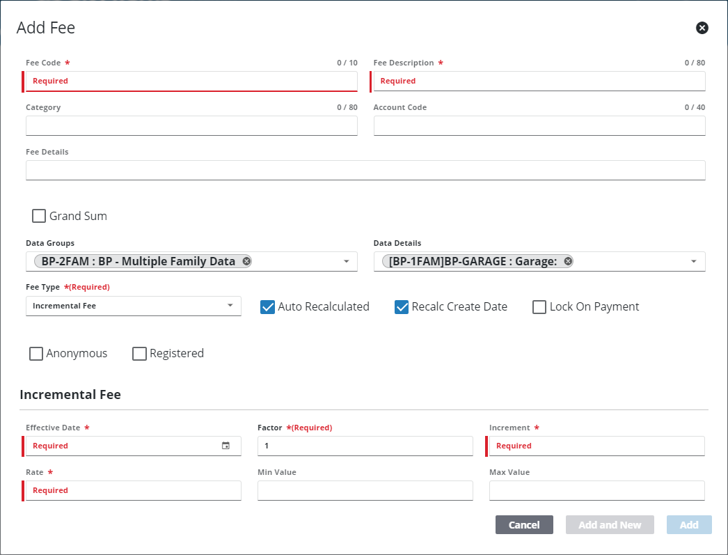 Add a Fee