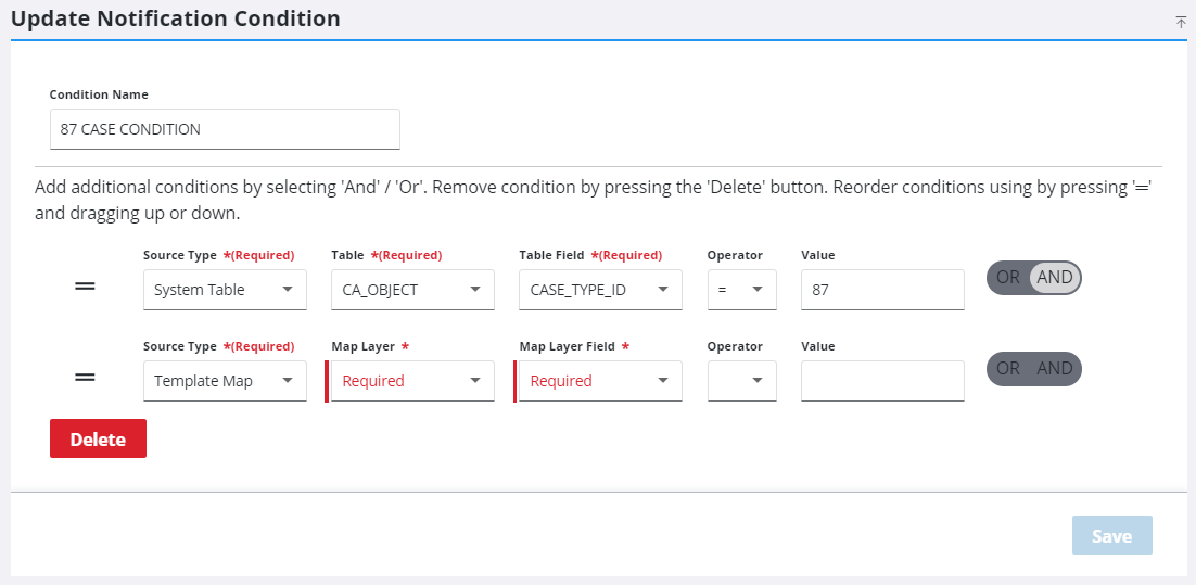 Edit a Notification Condition