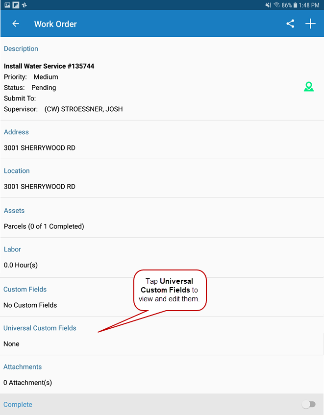 View or Edit Universal Custom Fields