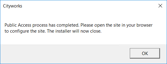 Install Public Access Using the Windows Installer