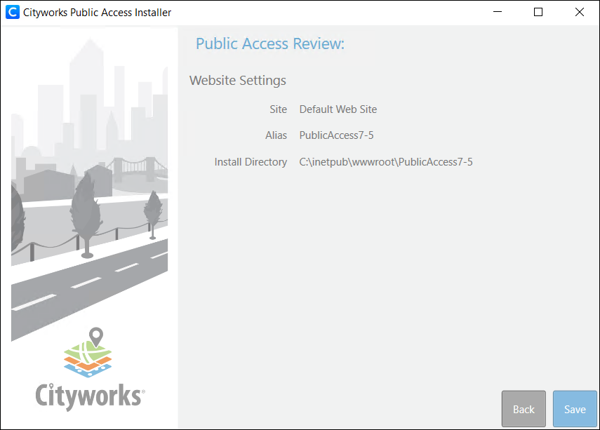Install Public Access Using the Windows Installer