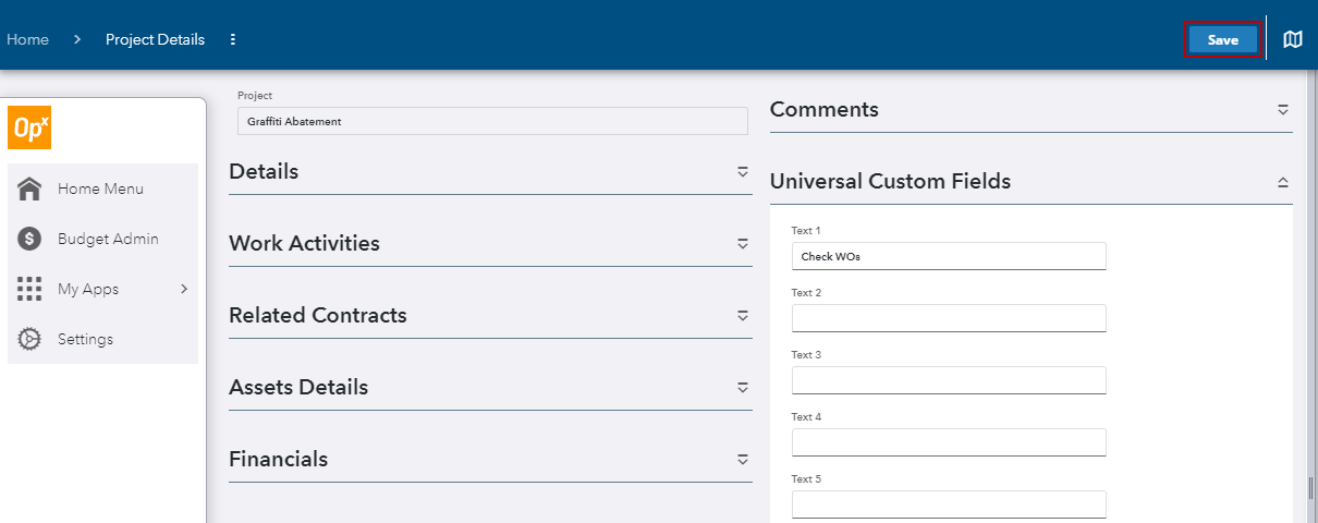 View or Edit Universal Custom Fields