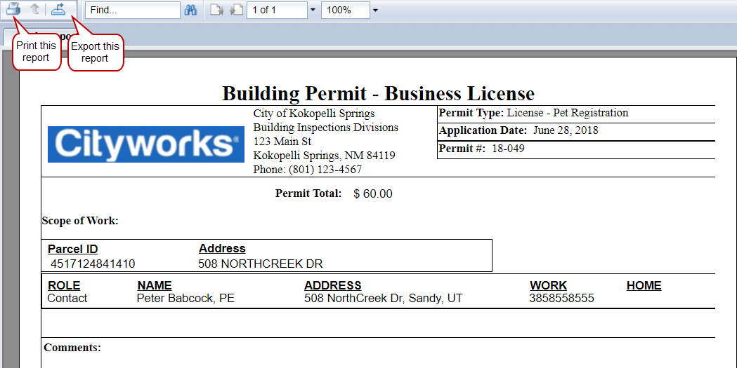 Print or Export Report from Report Viewer