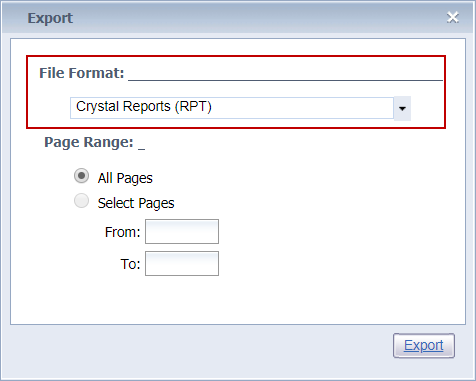 Select Format of Exported Report