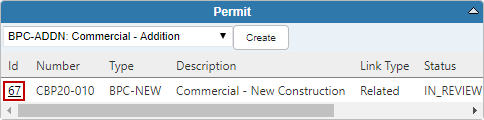 Click the Id in the Related Work Activities Permit Panel to Return to the Permit
