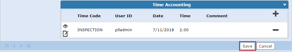 Time Accounting Save Edits