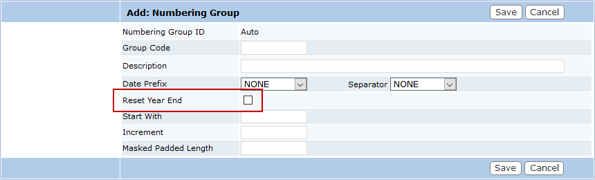 Add a Numbering Group