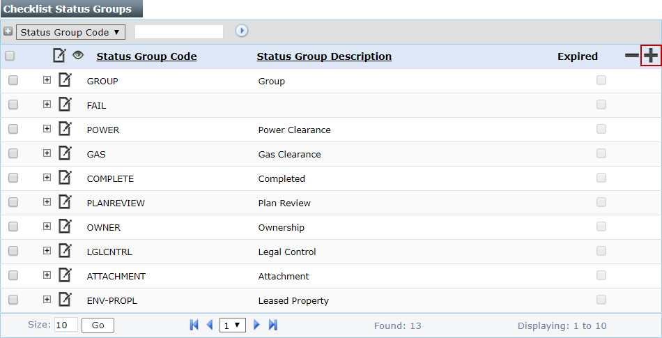 Add a Checklist Status Group