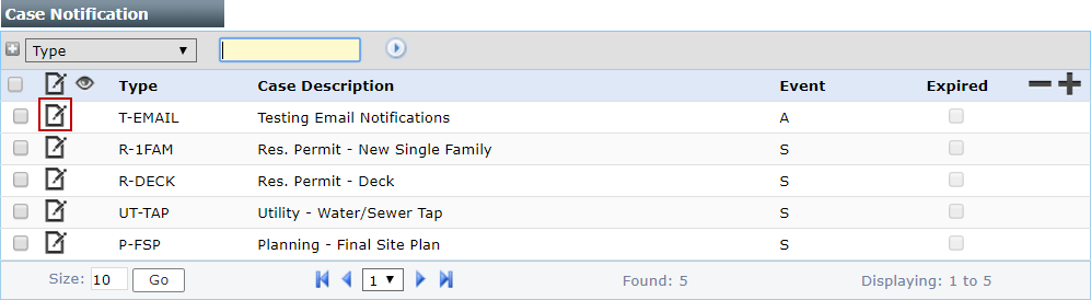 Edit a Case Notification
