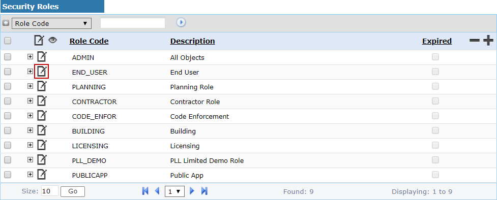 Edit a Security Role