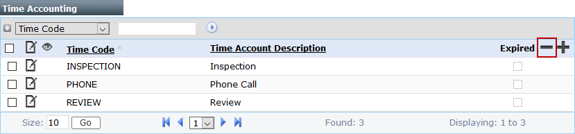 Remove a Time Accounting Code