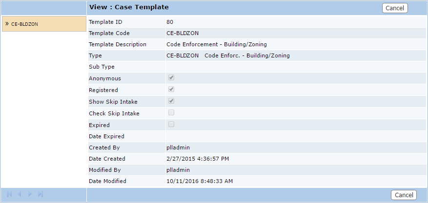 View a Case Template