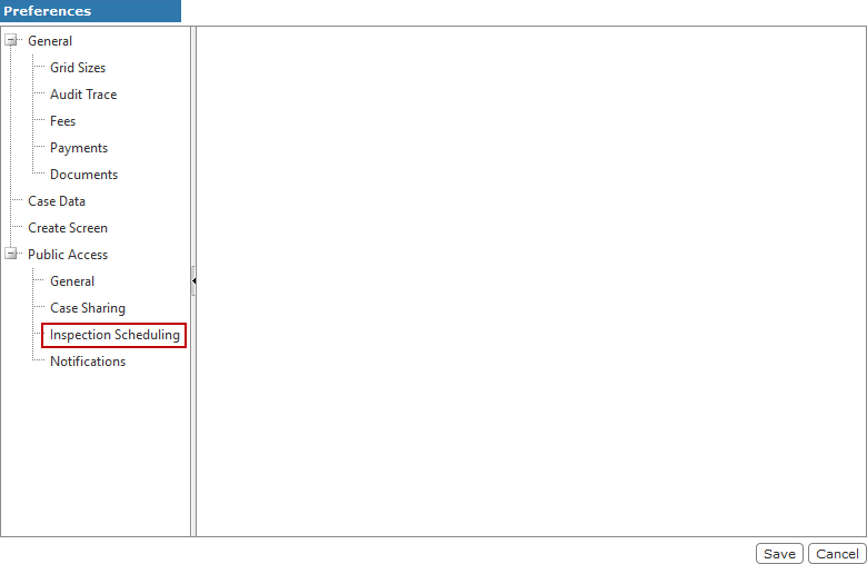 Select Inspection Enable Inspection Scheduling in Public Access