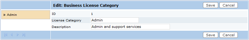 Edit a License Category