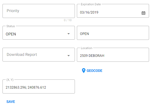 Main Panel Fields