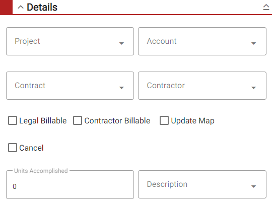 Details Panel Fields
