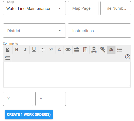 Work Order Details Panel Fields