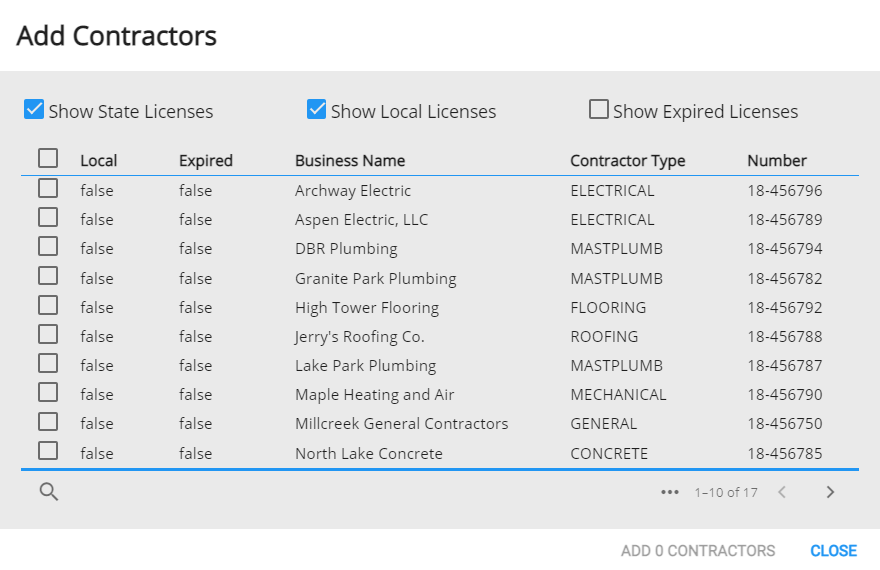 Add a Contractor