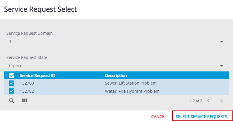 Add Service Request Edit Multiple Service Requests