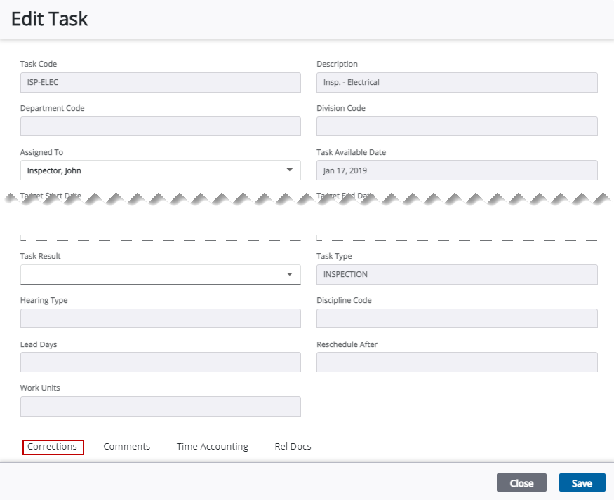 Use Corrections on a Task