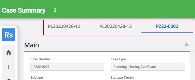 Image of case summary page with multiple cases highlighted