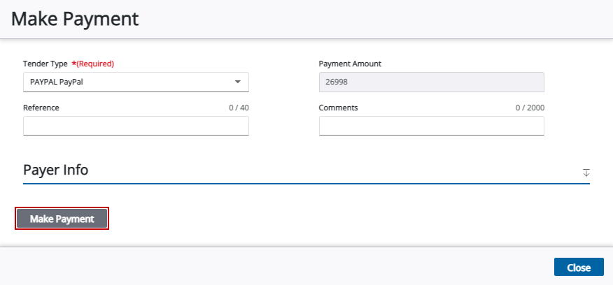 Image of Payment Manager Make Payment panel