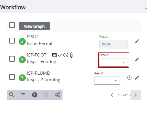 Image of Workflow panel with Result highlighted