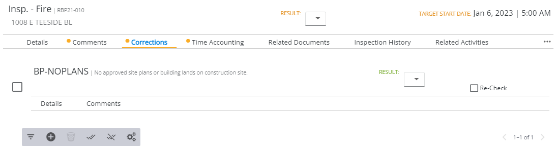 Image of Task Manager Results panel with Corrections section open