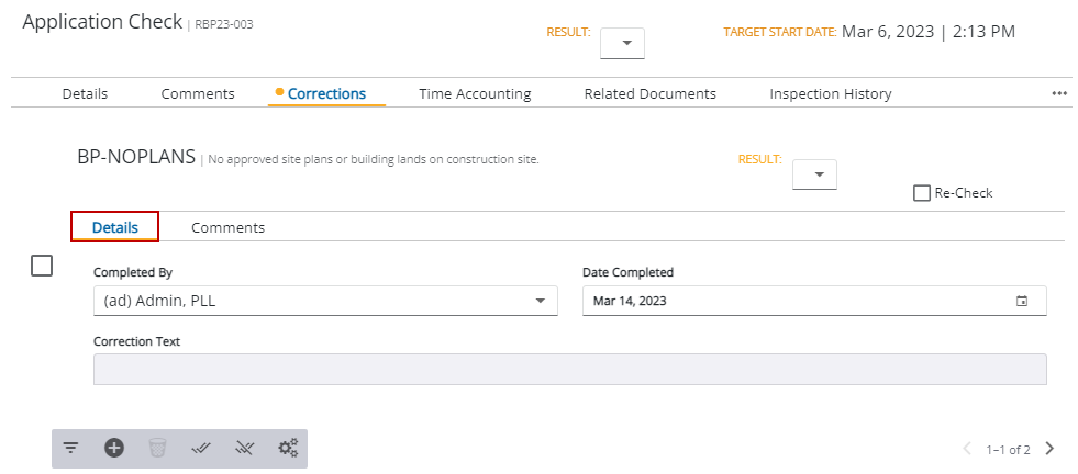 Image of Task Manager Results panel with Corrections section open and Details highlighted and open