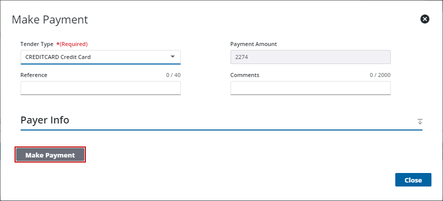 Image of Payment Manager Make Payment panel