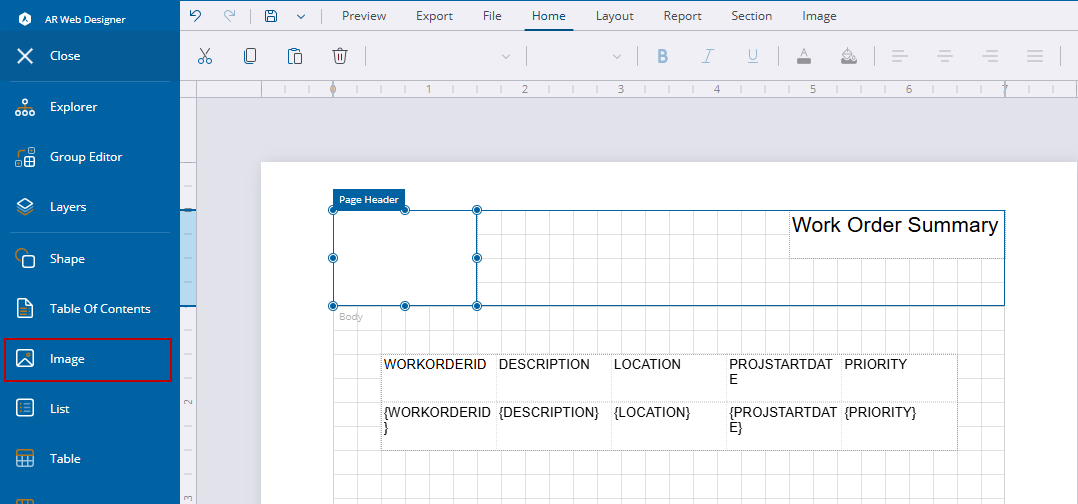 Add an Image to a Report