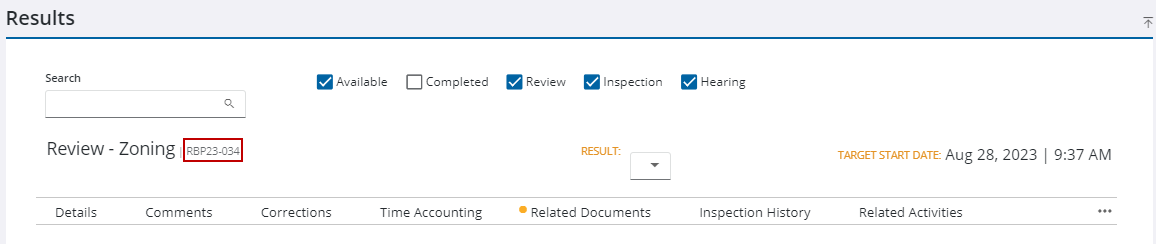 Image of Task Manager results panel with case number highlighted
